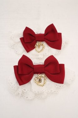 画像1: BABY,THE STARS SHINE BRIGHT / うさくみゃちゃんレースのお袖とめ  シロ×えんじ O-26-04-01-027-BA-ZA-IG-OS