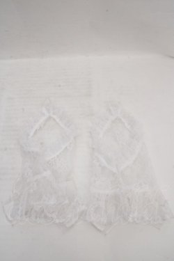 画像2: ATELIER PIERROT / レースグローブ　ショート丈　指ぬき  ホワイト O-26-04-01-029-EL-ZA-IG-OS