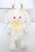 BABY,THE STARS SHINE BRIGHT / うさくみゃちゃんポシェット  オフシロ本体×イエローギンガムリボン O-26-04-01-031-BA-BG-IG-OS