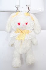 画像1: BABY,THE STARS SHINE BRIGHT / うさくみゃちゃんポシェット  オフシロ本体×イエローギンガムリボン O-26-04-01-031-BA-BG-IG-OS (1)