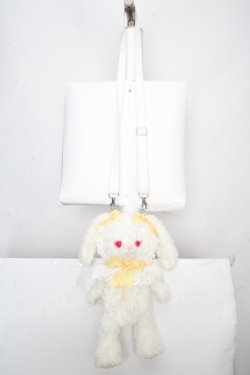 画像2: BABY,THE STARS SHINE BRIGHT / うさくみゃちゃんポシェット  オフシロ本体×イエローギンガムリボン O-26-04-01-031-BA-BG-IG-OS