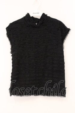 画像1: KANEKO ISAO / レースティアードノースリーブトップス  クロ O-26-04-02-036-EL-TS-IG-OS