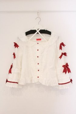 画像1: BABY,THE STARS SHINE BRIGHT / Cutie Whipped cream parfaitブラウス  シロ×えんじ O-26-04-02-041-BA-BL-IG-OS