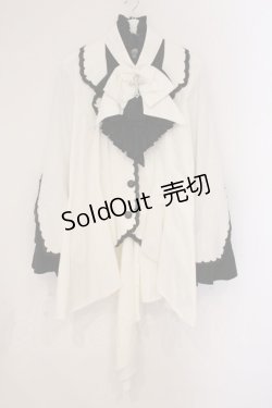 画像1: MARBLE / ボリュームタイ付きブラウス付き風ジャケット  ホワイト×ブラック O-26-04-02-042-GO-JA-IG-OS