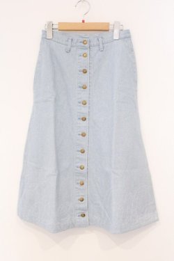 画像1: PINK HOUSE / 金釦配色デニムスカート  ブルー O-26-04-02-005-LO-SK-OW-OS