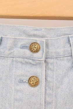 画像2: PINK HOUSE / 金釦配色デニムスカート  ブルー O-26-04-02-005-LO-SK-OW-OS