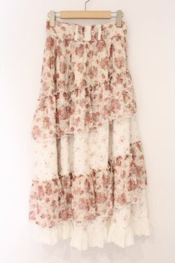 画像1: axes femme / 小花×レースパッチワークスカート F クリーム O-26-04-02-053-AX-SK-OW-OS