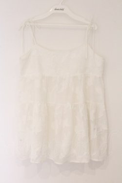 画像1: merry jenny / fluffyシアーティアードキャミチュニック F シロ O-26-04-02-055-LO-TO-OW-OS