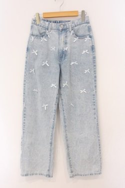 画像1: merry jenny / Petit ribbonデニムパンツ F ブルー O-26-04-02-059-LO-PA-OW-OS