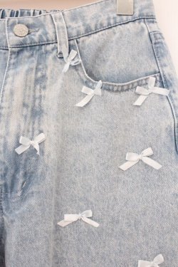 画像2: merry jenny / Petit ribbonデニムパンツ F ブルー O-26-04-02-059-LO-PA-OW-OS