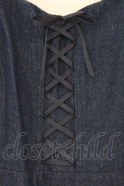 画像2: F i.n.t / フロントレースアップチュールドッキングジャンパースカート  インディゴ O-26-04-02-007-CA-OP-IG-OS