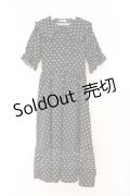 m petit by misako / 梨地水玉半袖ワンピース S クロ O-26-04-02-063-LO-OP-IG-OS