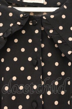 画像2: m petit by misako / 梨地水玉半袖ワンピース S クロ O-26-04-02-063-LO-OP-IG-OS