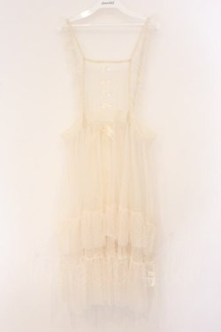 画像1: m petit by misako / ドットチュールエプロン M アイボリー O-26-04-02-064-LO-OP-IG-OS