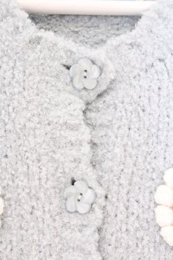 画像2: PINK HOUSE / マーガレットモチーフ使いニットカーディガン  サックス O-26-04-02-065-LO-TO-OW-OS