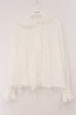 画像1: PINK HOUSE / うさぎの耳フード付きローンブラウス  シロ O-26-04-02-066-LO-BL-OW-OS