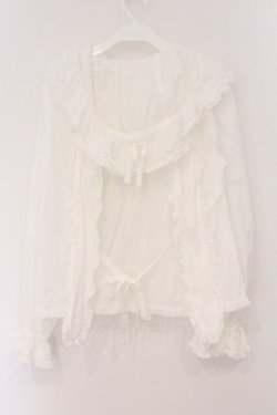 画像4: PINK HOUSE / うさぎの耳フード付きローンブラウス  シロ O-26-04-02-066-LO-BL-OW-OS