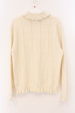 画像4: PINK HOUSE / ハート透かし柄タートルニット  アイボリー O-26-04-02-068-LO-TO-OW-OS