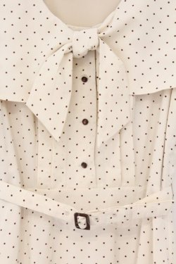 画像2: an another angelus / スクエアカラーボウタイドットワンピース  アイボリー×ブラウン O-26-04-02-008-CA-OP-IG-OS