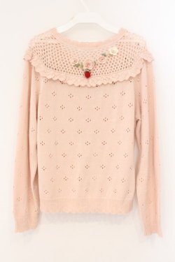 画像5: PINK HOUSE / テディ＆ローズモチーフヨークニットカーディガン  ピンク O-26-04-02-069-LO-TO-OW-OS