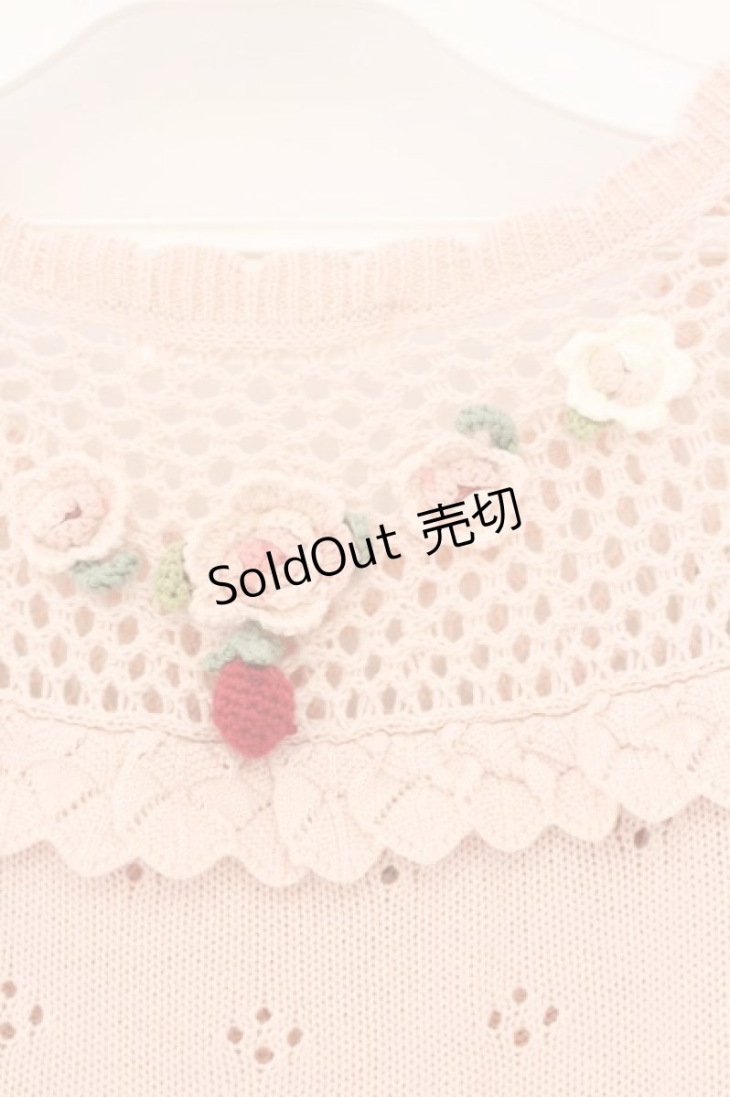 画像6: PINK HOUSE / テディ＆ローズモチーフヨークニットカーディガン  ピンク O-26-04-02-069-LO-TO-OW-OS (6)