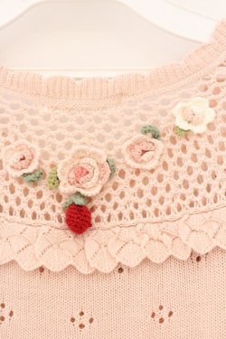 画像6: PINK HOUSE / テディ＆ローズモチーフヨークニットカーディガン  ピンク O-26-04-02-069-LO-TO-OW-OS