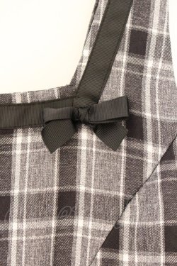 画像2: m petit by misako / リボンチェックジャンパースカート M クロ O-26-04-02-074-LO-OP-OW-OS