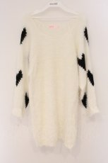 画像1: Swankiss / ハート配色シャギーニット F シロ O-26-04-02-077-CA-TO-OW-ZT052 (1)
