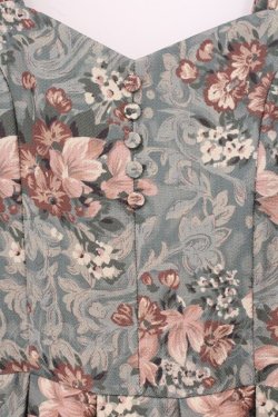 画像2: an another angelus / カーテンフラワー柄ジャンパースカート  グリーン O-26-04-02-011-CA-OP-IG-OS