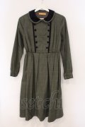 Fi.n.t / 別珍使いダブル釦チェックワンピース  グリーン O-26-04-02-013-CA-OP-IG-OS