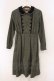 画像1: Fi.n.t / 別珍使いダブル釦チェックワンピース  グリーン O-26-04-02-013-CA-OP-IG-OS (1)