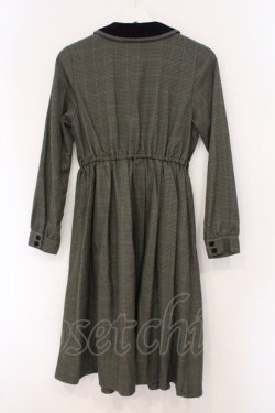 画像3: Fi.n.t / 別珍使いダブル釦チェックワンピース  グリーン O-26-04-02-013-CA-OP-IG-OS