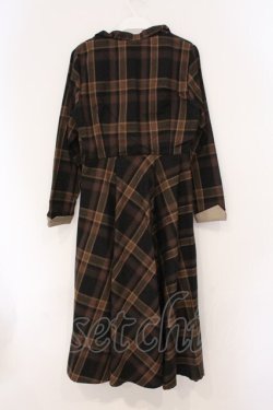 画像3: an another angelus / ダブルオープンカラーチェックワンピース  ブラウン O-26-04-02-014-CA-OP-IG-OS