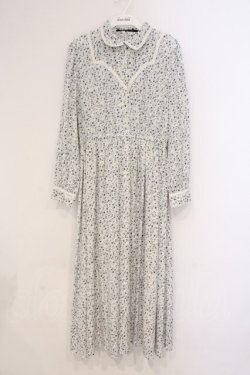 画像1: an another angelus / トーションレース使い小花柄ロングワンピース  オフシロ O-26-04-02-015-CA-OP-IG-OS