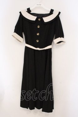 画像1: an another angelus / オフショルバイカラーワンピース  クロ×ベージュ O-26-04-02-016-CA-OP-IG-OS