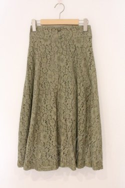 画像1: an another angelus / 総レースフレアースカート  グリーン O-26-04-02-020-CA-SK-IG-OS