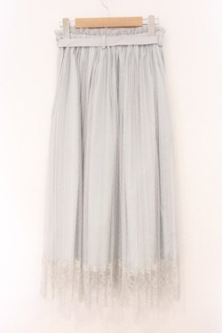 画像3: F&A / レース使いチュールプリーツスカート  ブルーグレー O-26-04-02-023-LO-SK-IG-OS