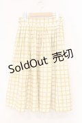 an another angelus / ハンドペイントチェックスカート  イエロー O-26-04-02-024-CA-SK-IG-OS