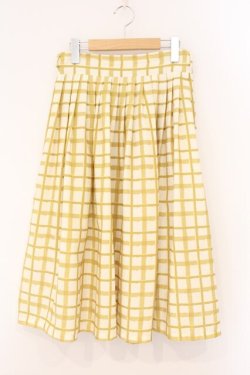 画像1: an another angelus / ハンドペイントチェックスカート  イエロー O-26-04-02-024-CA-SK-IG-OS