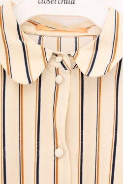 画像2: Fi.n.t / ロゴリボン付きマルチストライプワンピース  クリーム O-26-04-02-027-CA-OP-IG-OS