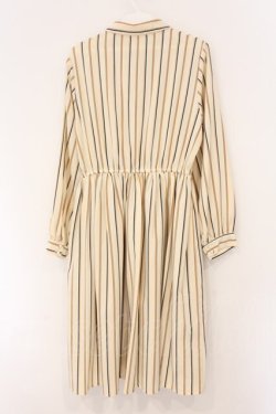 画像3: Fi.n.t / ロゴリボン付きマルチストライプワンピース  クリーム O-26-04-02-027-CA-OP-IG-OS