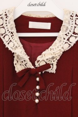 画像2: PINK HOUSE / レース襟使いウールワンピース  アカ O-26-04-02-003-LO-OP-OW-OS