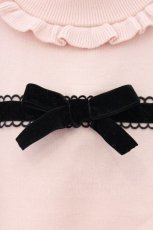 画像2: Ank Rouge / ベロアリボン配色ニットトップス M ピンク O-26-04-04-035-CA-TO-OW-ZT096 (2)