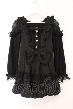 画像1: LIZ LISA / ティアラリボンティアードワンピース 0 クロ O-26-04-04-037-LO-OP-OW-OS