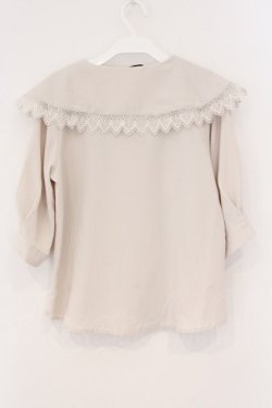 画像3: an another angelus / ダブル釦レース使いビッグカラーブラウス  オフシロ O-26-04-04-004-CA-BL-IG-OS