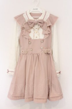 画像1: LIZ LISA / ダブルハートラッフルワンピース 0 ピンク O-26-04-04-041-LO-OP-OW-OS