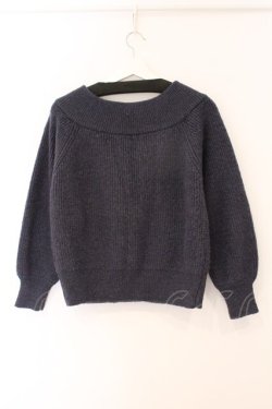 画像3: an another angelus / ローズ刺繍オフショルニットプルオーバー F ネイビー O-26-04-04-048-CA-TO-OW-OS