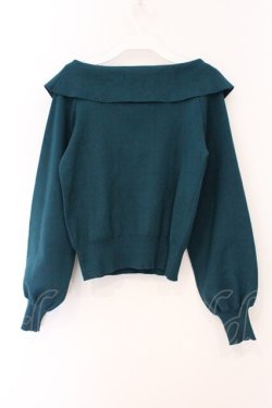 画像3: an another angelus / タイ付きケープカラーニットプルオーバー F グリーン O-26-04-04-055-CA-TO-OW-OS