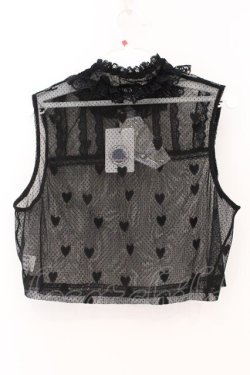 画像3: Hoshibako Works / ノースリーブレーシーカットソー  クロ O-26-04-04-057-LO-TO-OW-OS