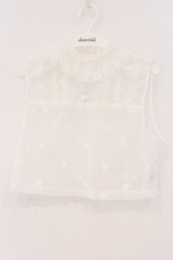 画像1: Hoshibako Works / ノースリーブレーシーカットソー  シロ O-26-04-04-058-LO-TO-OW-OS